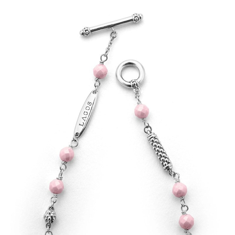 Pink Ceramic Beaded Bracelet