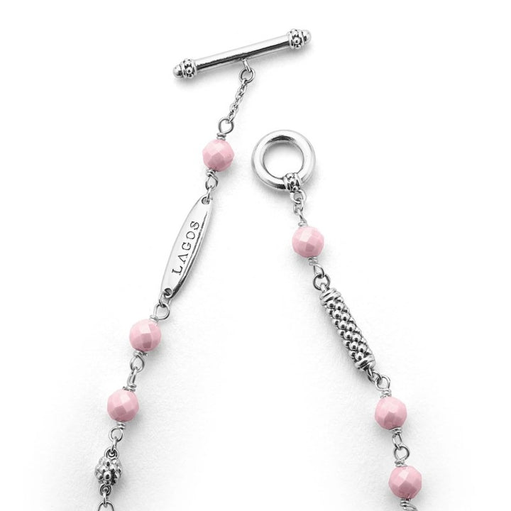 Pink Ceramic Beaded Bracelet