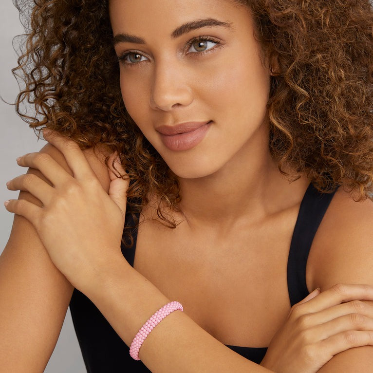 Pink Ceramic Beaded Bracelet