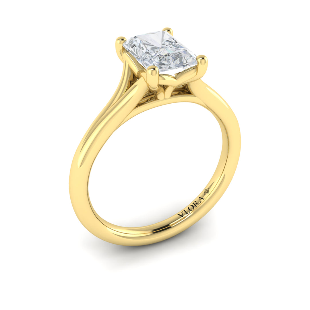 Solitaire Emerald Cut Engagement Ring
