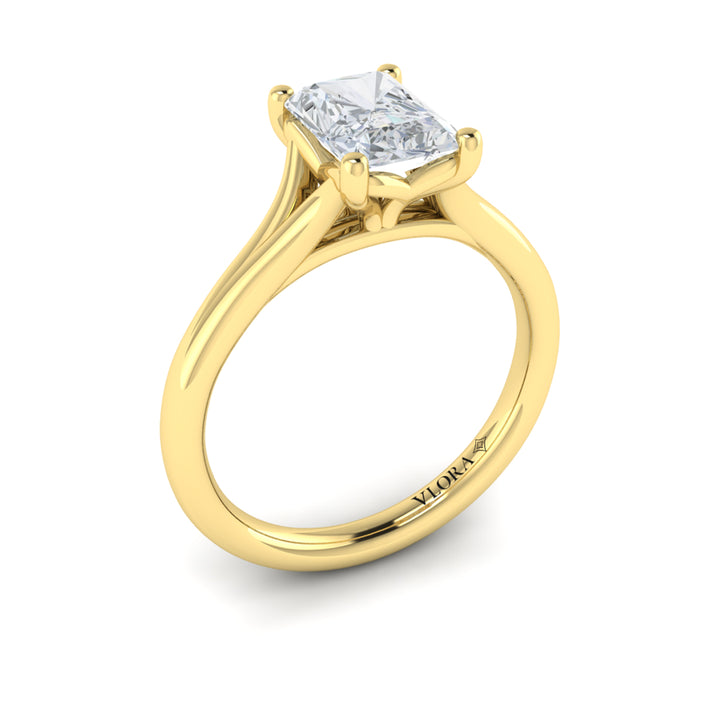 Solitaire Emerald Cut Engagement Ring