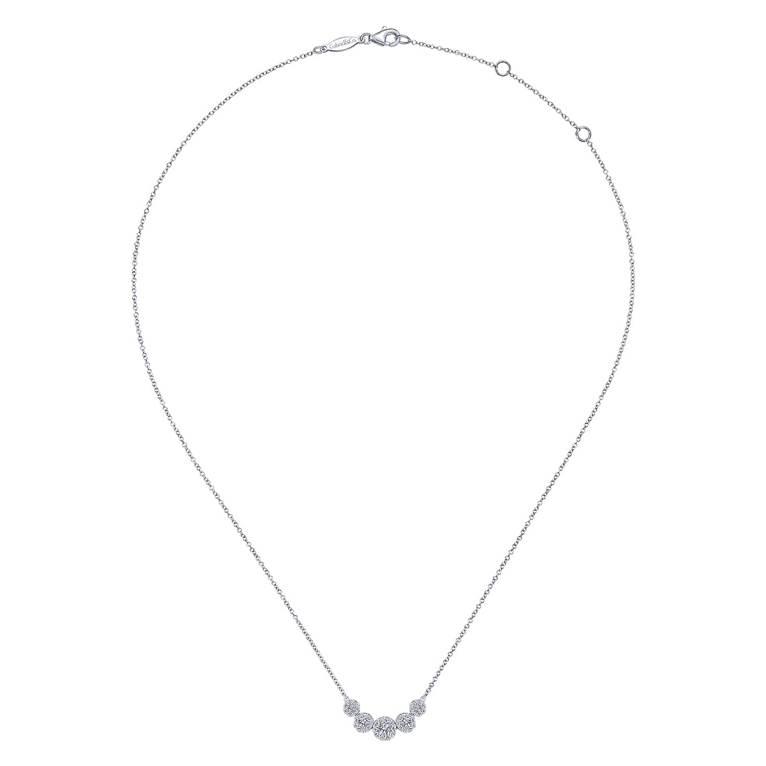 Round Diamond Halo Bar Necklace