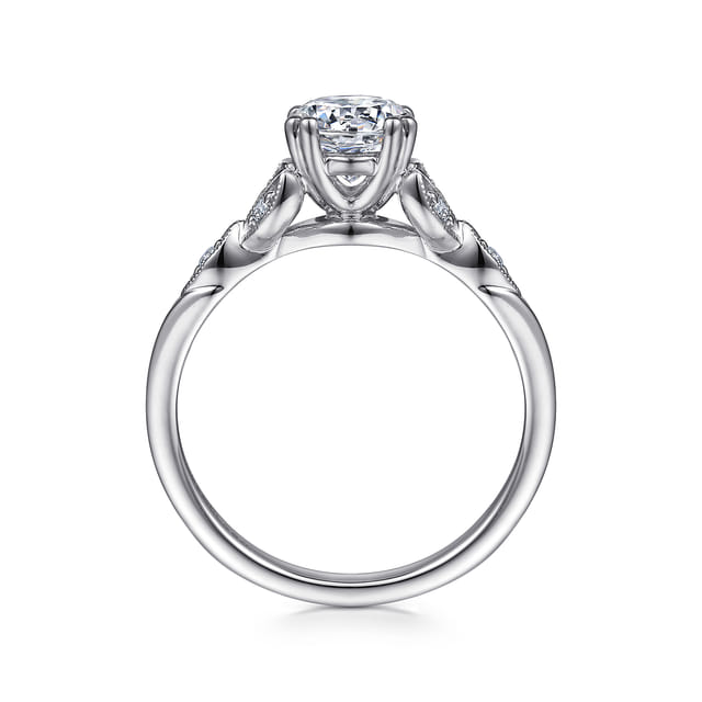 14K White Gold Round Diamond Engagement Ring