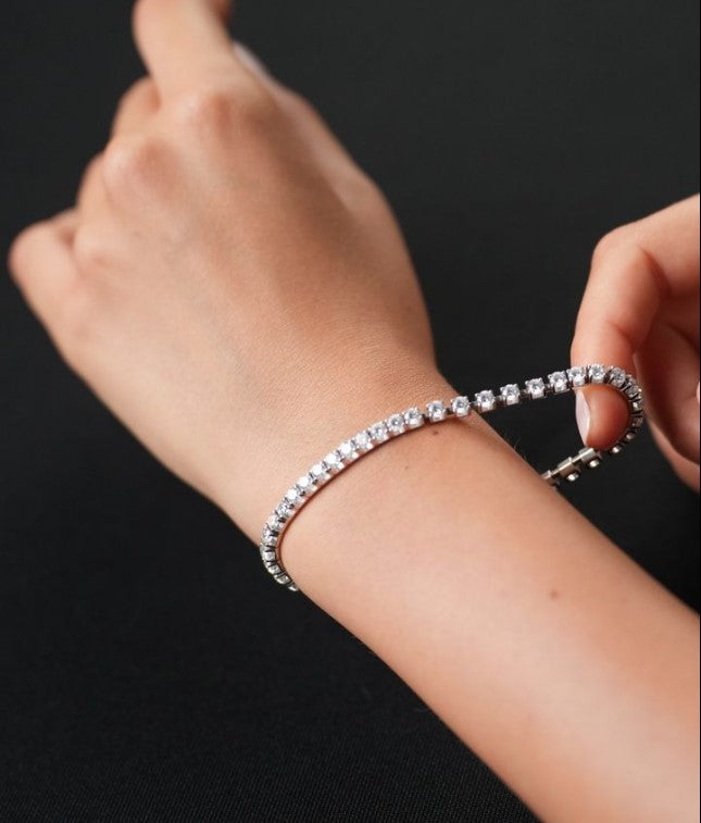 Pink Sapphire Stretch Tennis Bracelet