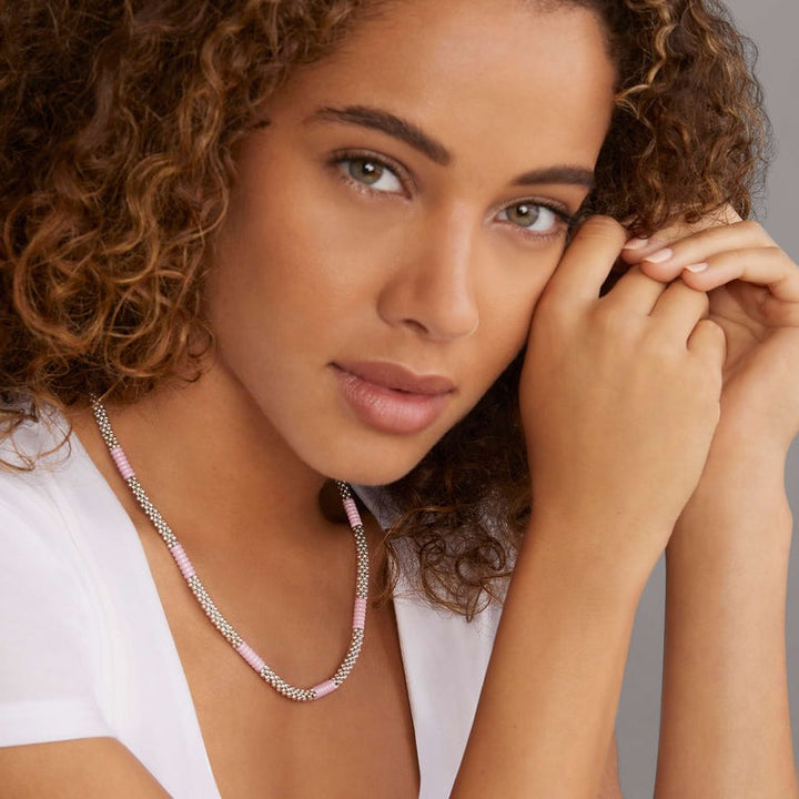 Silver Station Ceramic Beaded Necklace | 5mm
