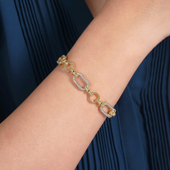 14K Gold Diamond Link Bracele