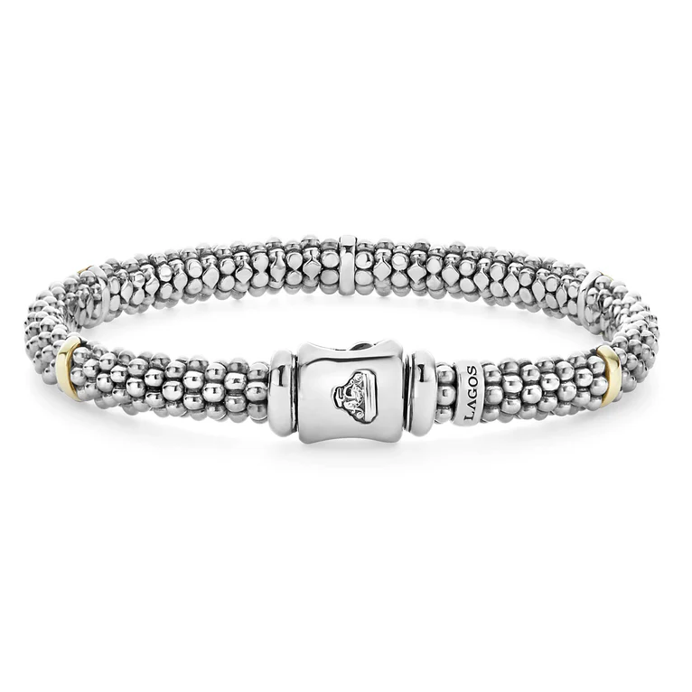 Five Gold Station Caviar Bracelet