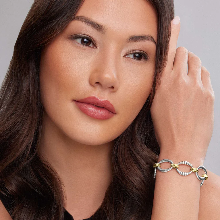 Two-Tone Oval Link Bracelet
