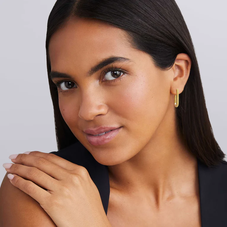 Two-Tone Mini Caviar Hoop Earrings