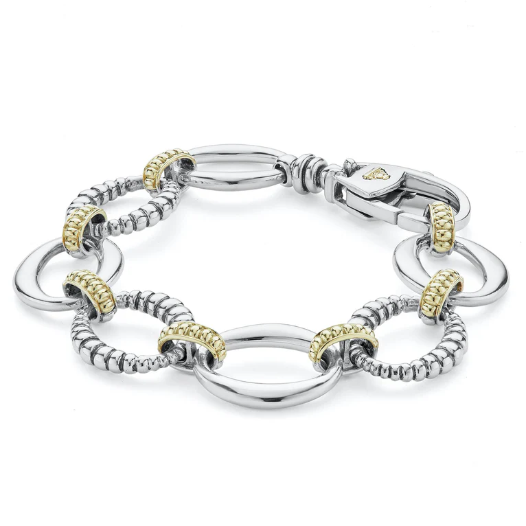 Two-Tone Oval Link Bracelet