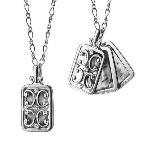 Rectangular Gate Locket With Sapphires