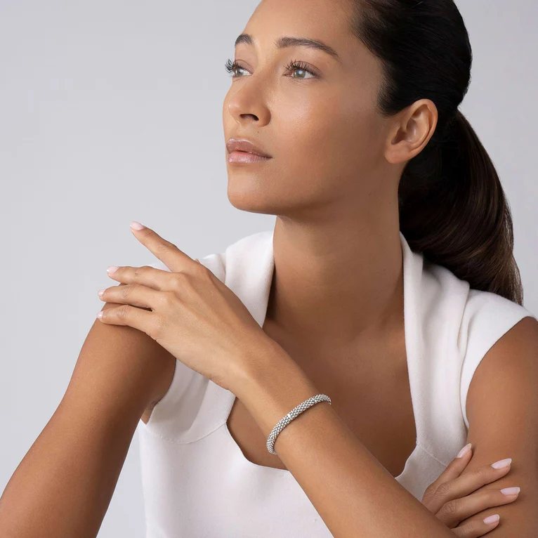 Sterling Silver Caviar Bracelet | 6mm