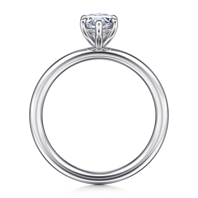 14K White Gold Marquise Solitaire Engagement Ring