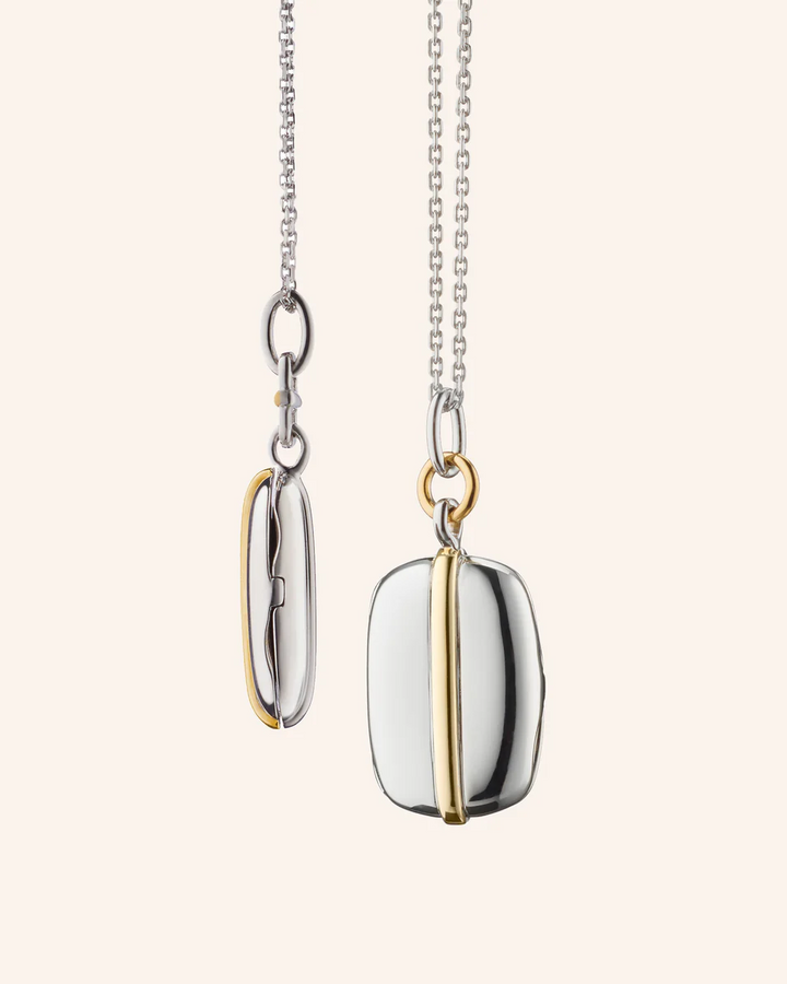 Slim "Brie" Two-Tone Locket Necklace