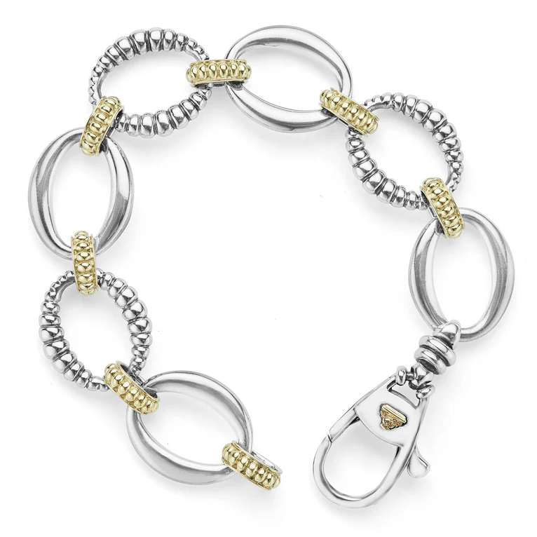 Two-Tone Oval Link Bracelet