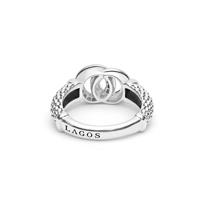 Medium Silver Interlocking Diamond Ring