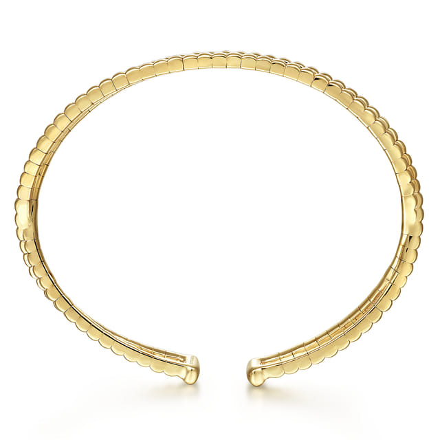 Open Double Row Textured Bangle