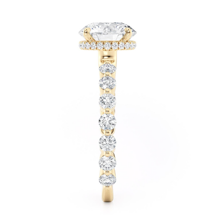 18K Yellow Gold Round Diamond Engagement Ring