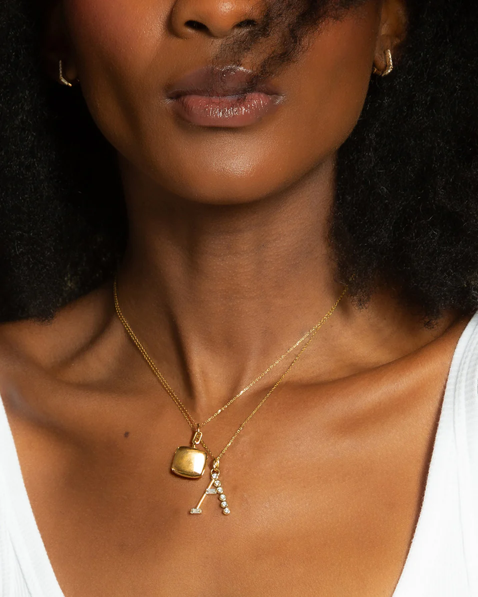 Slim "Viv" Gold Locket Necklace