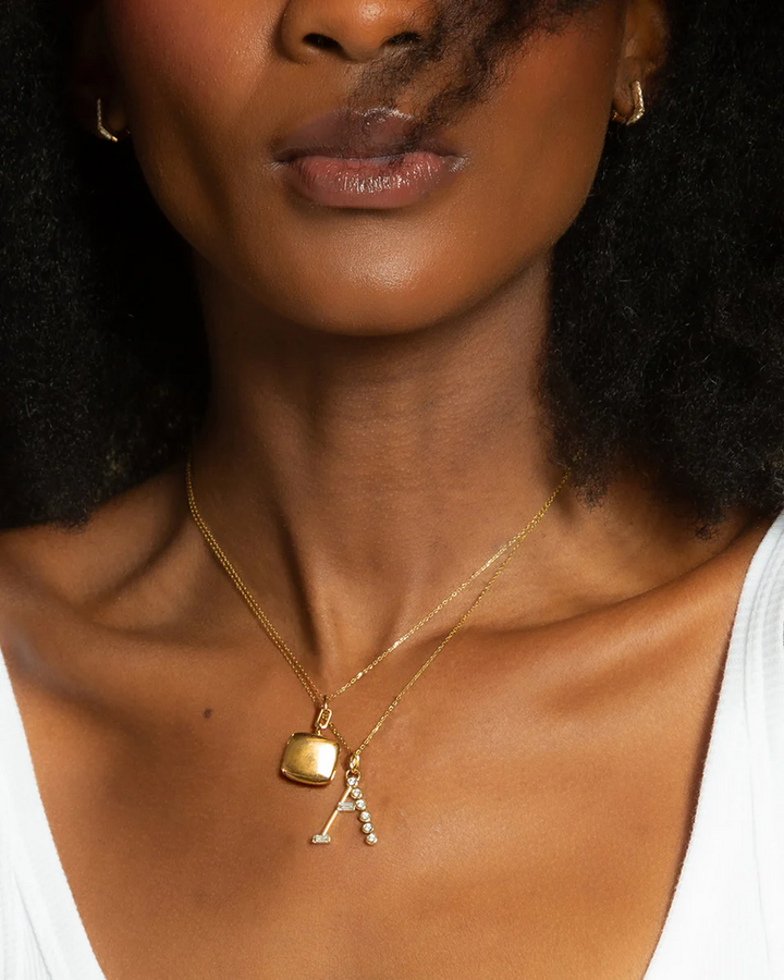 Slim "Viv" Gold Locket Necklace