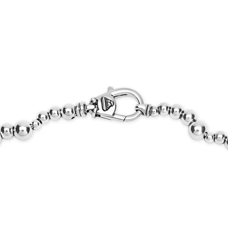 Sterling Silver Beaded Scalloped Necklace