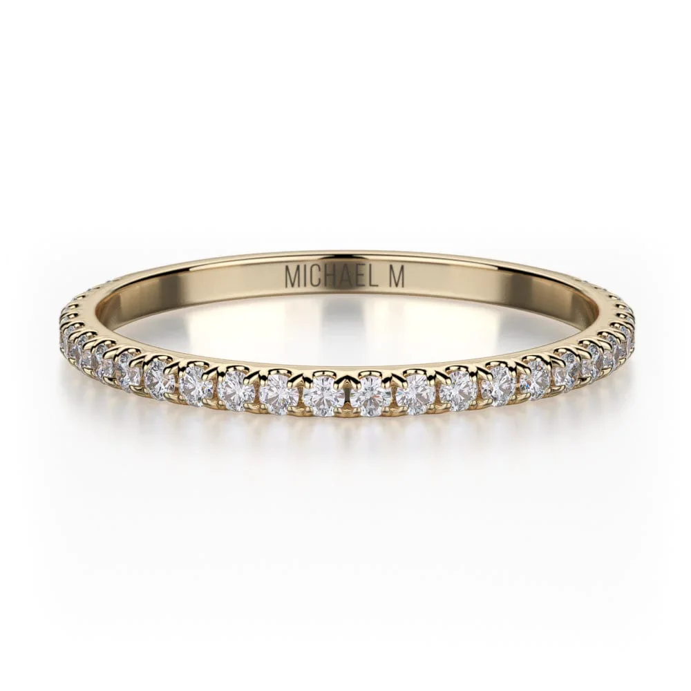 18k Yellow Gold Round Diamond Wedding Band