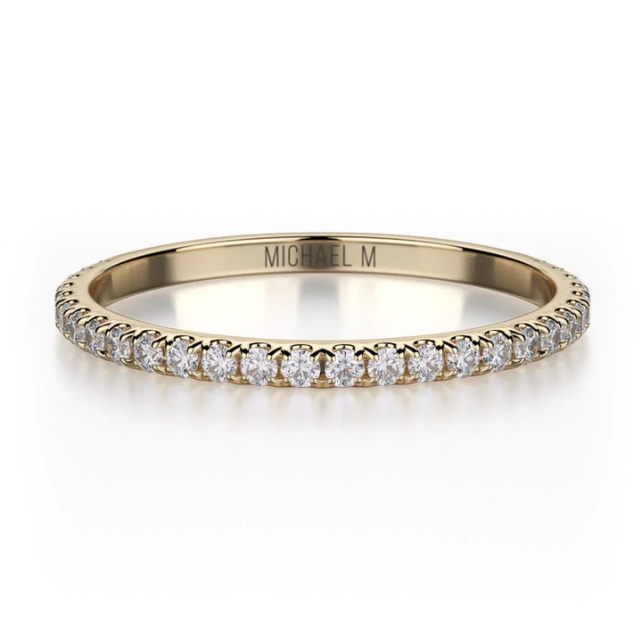 18k Yellow Gold Round Diamond Wedding Band