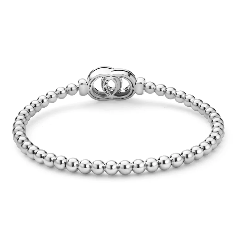 Silver Interlocking Diamond Stretch Bracelet