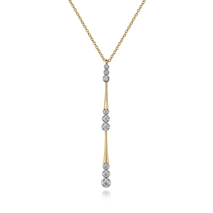 Graduated Diamond Station Drop Necklace