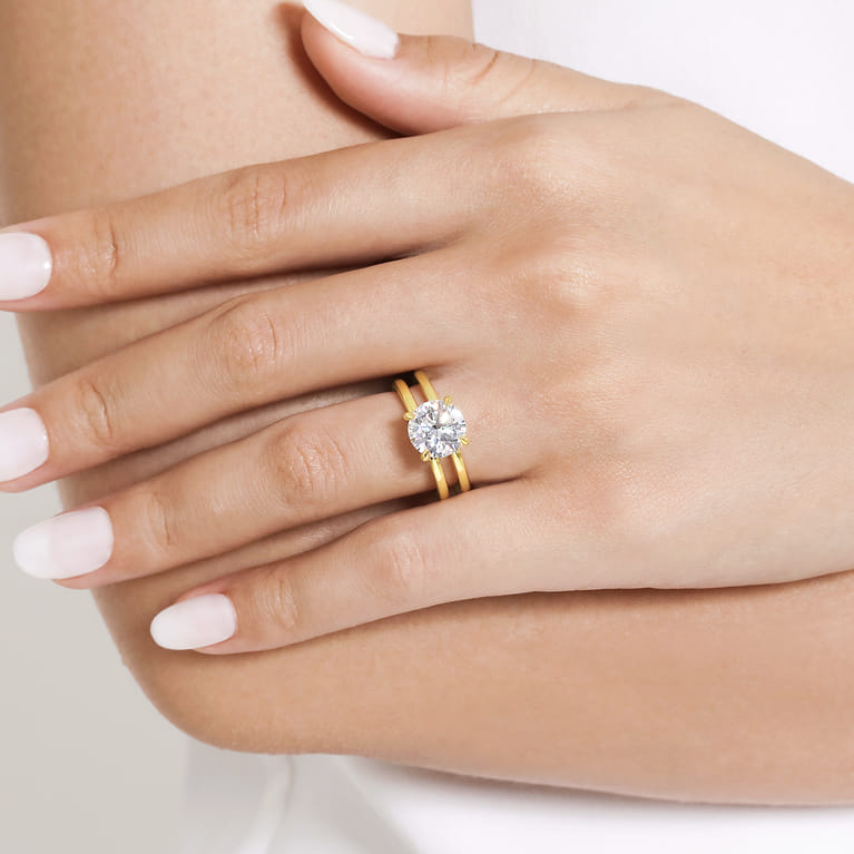 Split Shank Round Diamond Engagement Ring