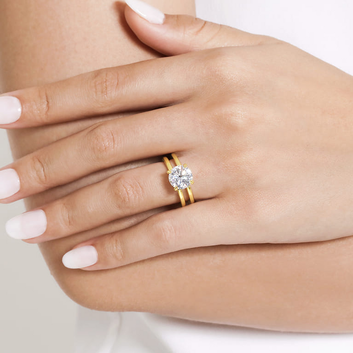 Split Shank Round Diamond Engagement Ring