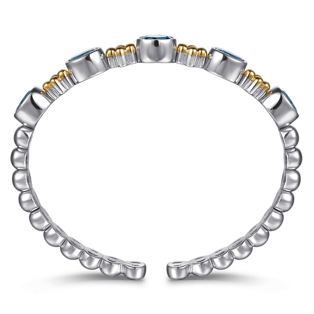 Bujukan Blue Topaz Open Bangle Bracelet