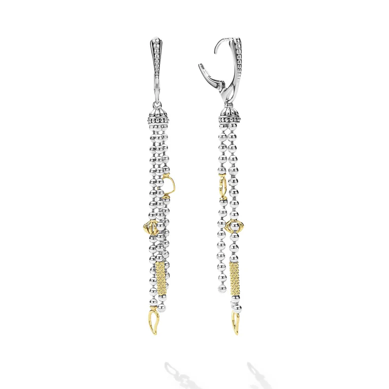 Two-Tone Caviar Tassel Earrings