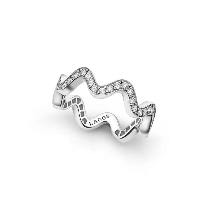 Wave Diamond Eternity Band Ring
