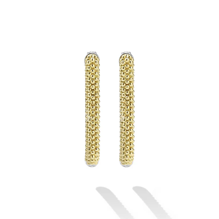Two-Tone Mini Caviar Hoop Earrings