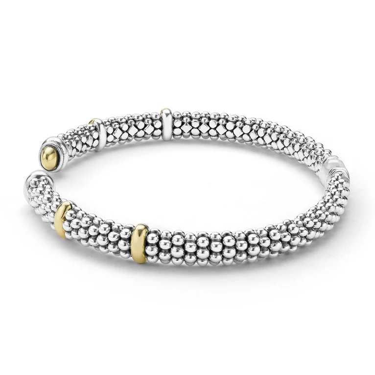 Two-Tone Caviar Versa Torque Bracelet | 5mm