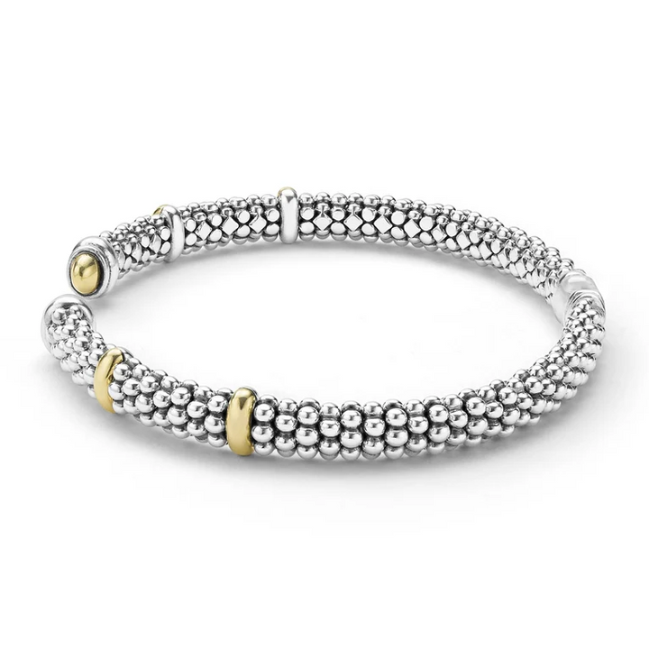 Two-Tone Caviar Versa Torque Bracelet | 5mm