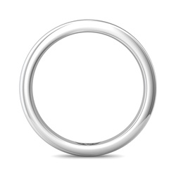 14k White Gold Plain Wedding Band
