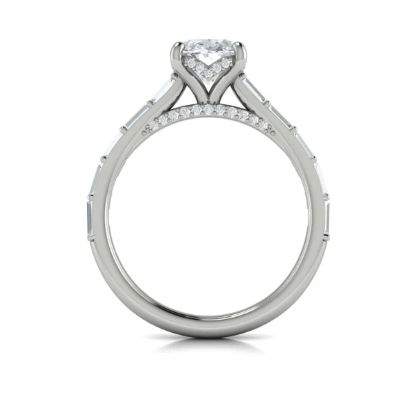 Oval Hidden Halo Engagement Ring