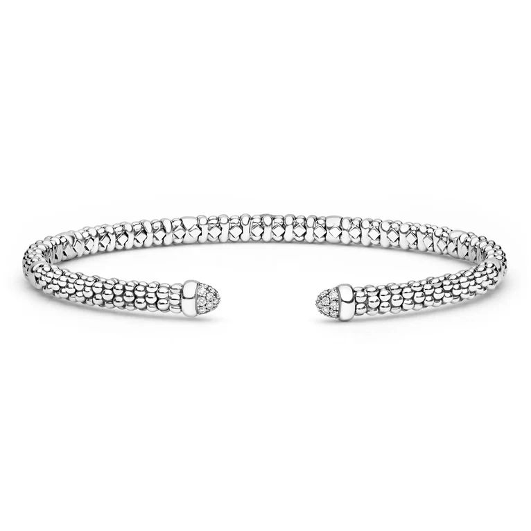 Sterling Silver Diamond Mini Versa Torque Bracelet