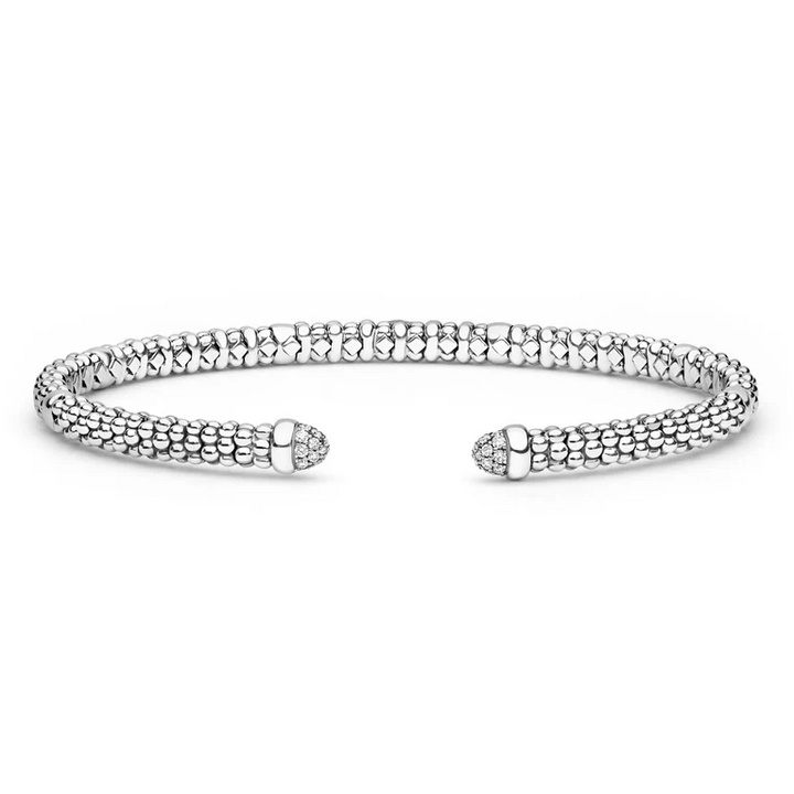 Sterling Silver Diamond Mini Versa Torque Bracelet