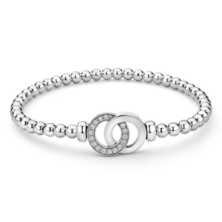 Silver Interlocking Diamond Stretch Bracelet