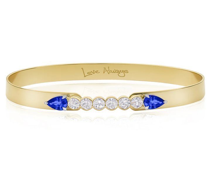 Double Pear Sapphires & Round Diamonds Love Always Bracelet