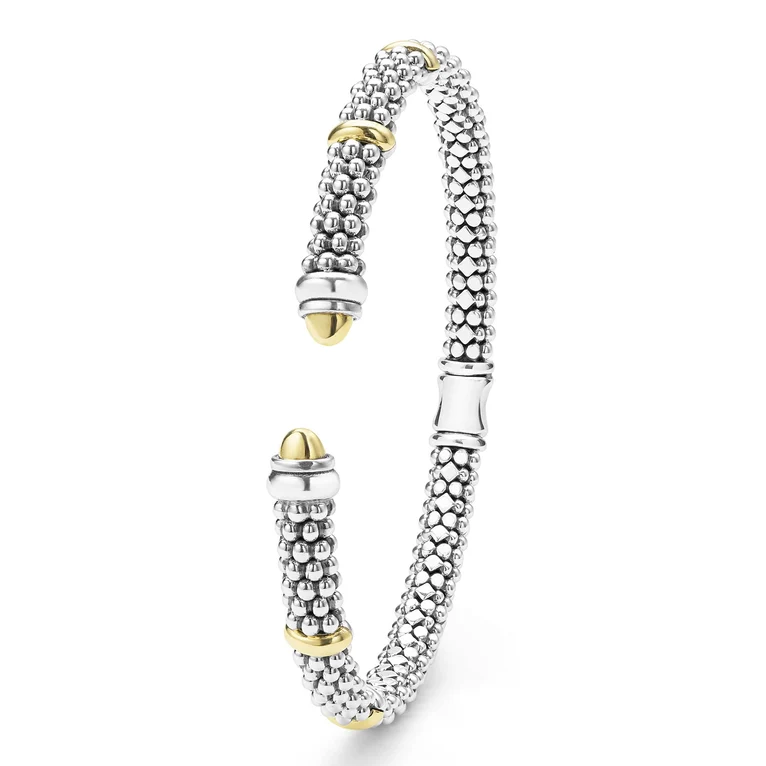Two-Tone Caviar Versa Torque Bracelet | 5mm