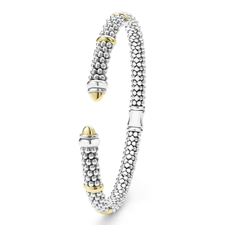 Two-Tone Caviar Versa Torque Bracelet | 5mm