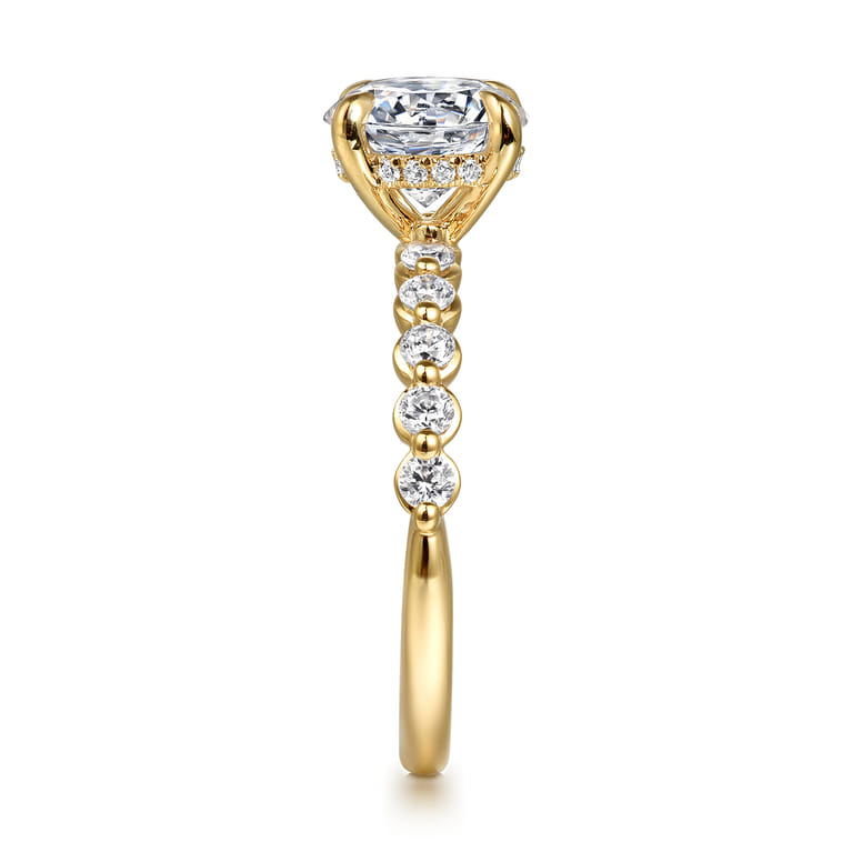 Round Diamond Hidden Halo Engagement Ring
