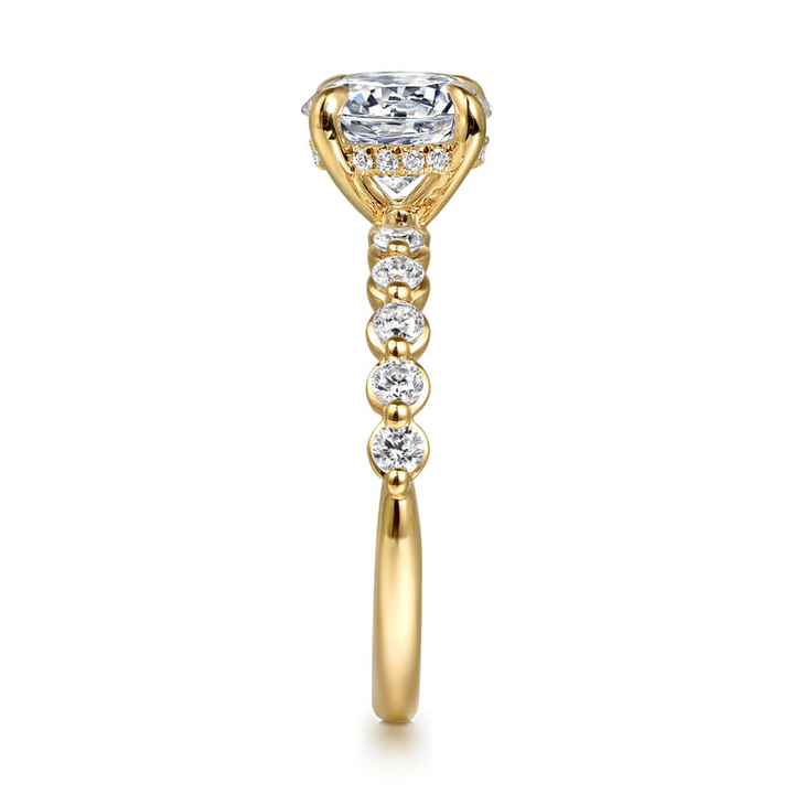 Round Diamond Hidden Halo Engagement Ring