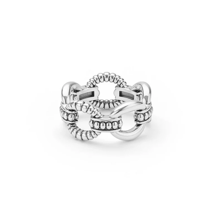 Sterling Silver Caviar Link Ring