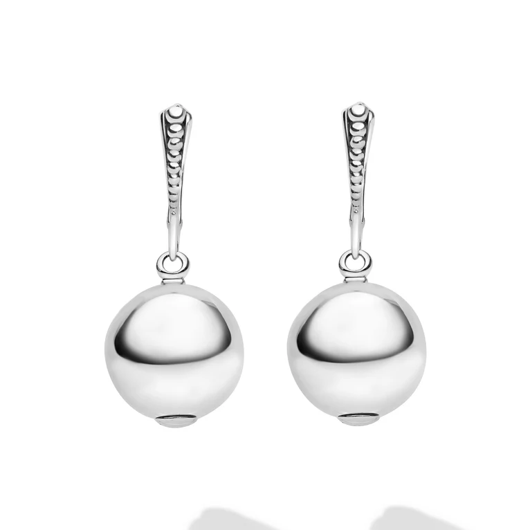 Silver Beaded Drop Earrings
