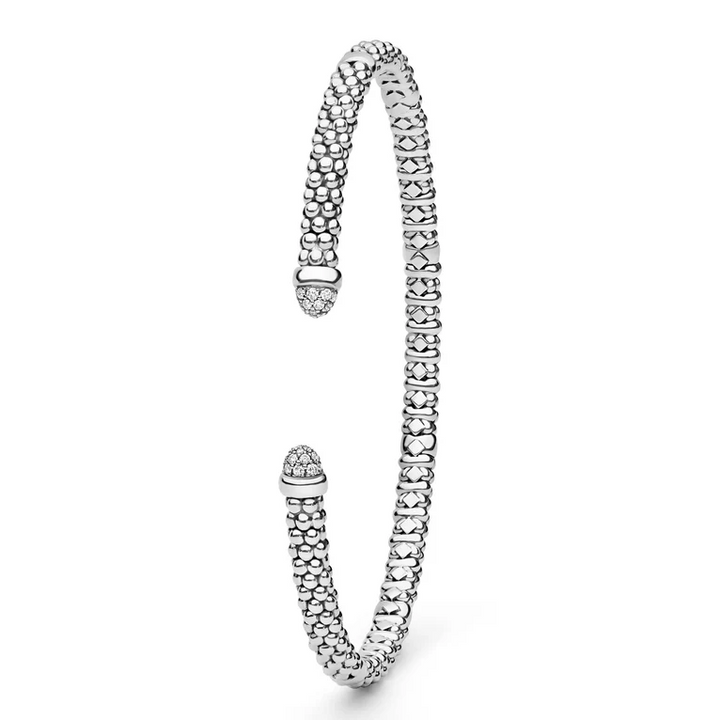 Sterling Silver Diamond Mini Versa Torque Bracelet